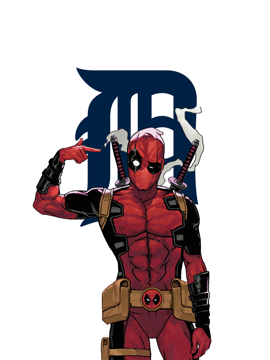 Detroit Tigers Deadpool Logo vinyl decal